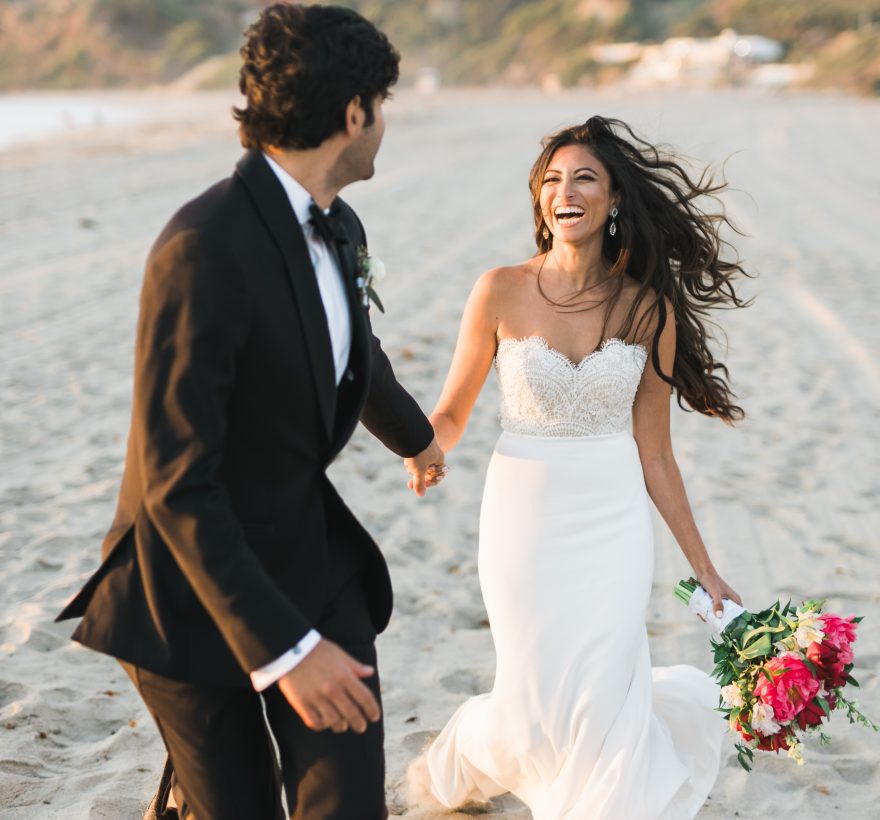 beach wedding brides